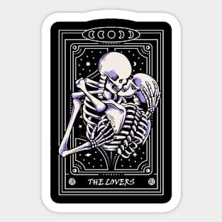 Tarot Card Skeletons Couple The Lovers Sticker